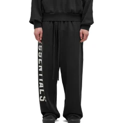 Fear Of God Essentials Heavy Fleece Relaxed Fit Black Sweatpants< Bottoms|Sweatpants