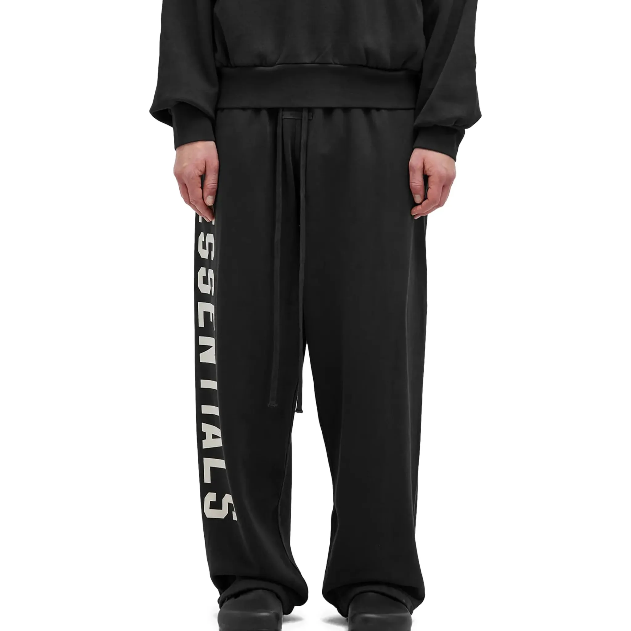 Fear Of God Essentials Heavy Fleece Relaxed Fit Black Sweatpants< Bottoms|Sweatpants