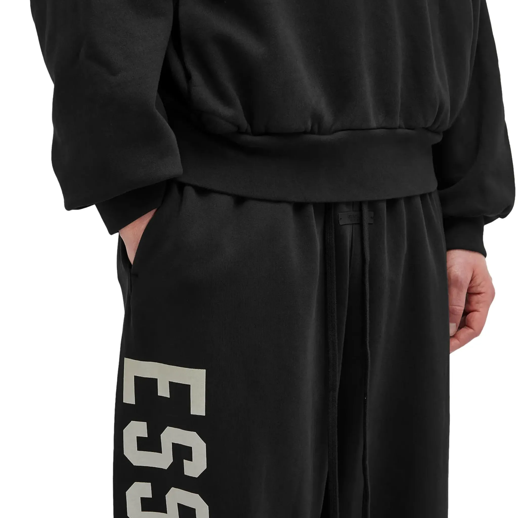 Fear Of God Essentials Heavy Fleece Relaxed Fit Black Sweatpants< Bottoms|Sweatpants