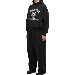 Fear Of God Essentials Heavy Fleece Relaxed Fit Black Sweatpants< Bottoms|Sweatpants