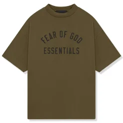 Fear Of God Essentials Jersey Crewneck Olive T Shirt (FW24)< T-shirts