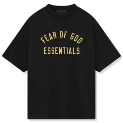 Fear Of God Essentials Jersey Crewneck Black T Shirt (FW24)< T-shirts