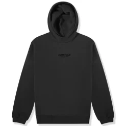 Fear Of God Essentials Jet Black Hoodie (FW23)< Matching Sets|Sweatshirts & Hoodies