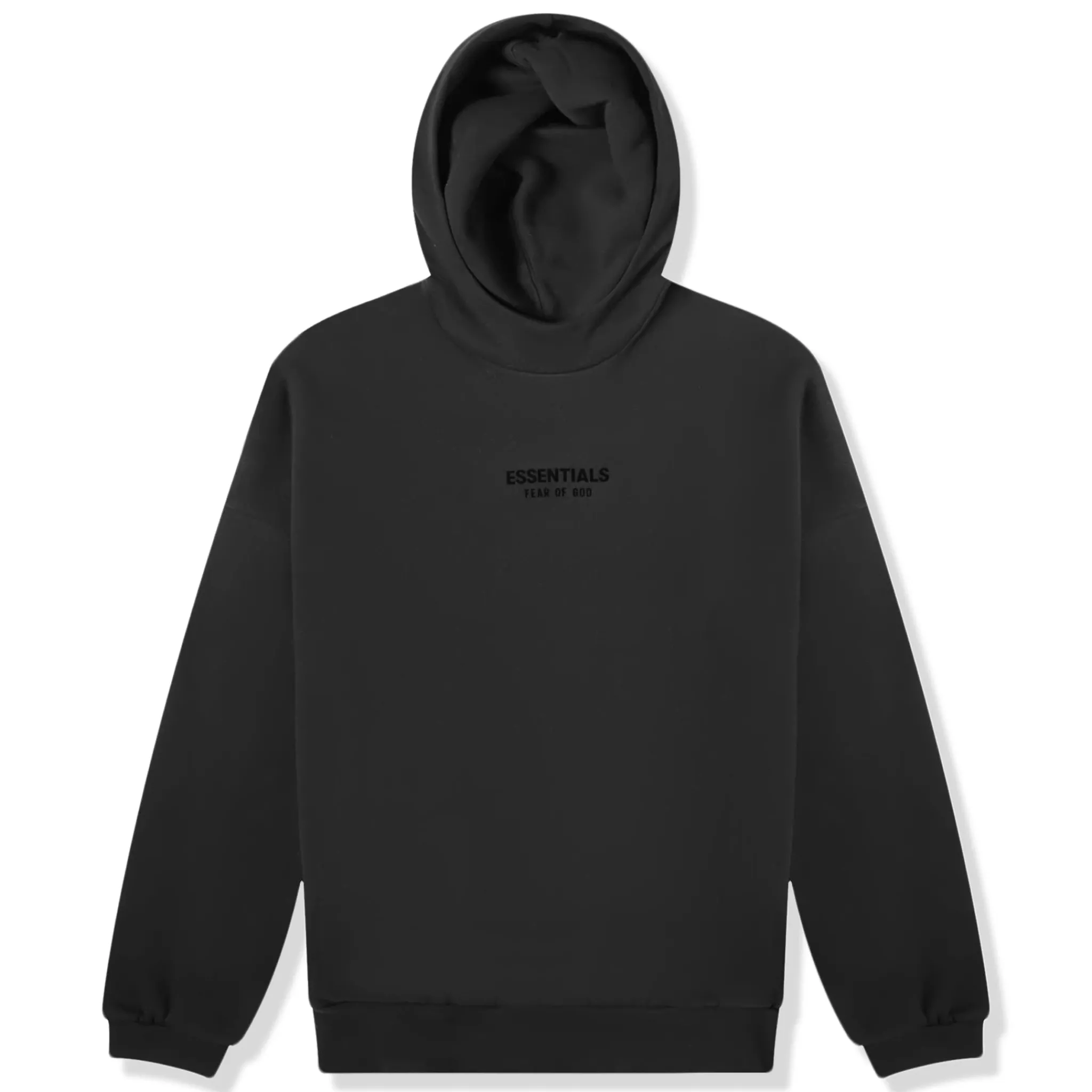 Fear Of God Essentials Jet Black Hoodie (FW23)< Matching Sets|Sweatshirts & Hoodies
