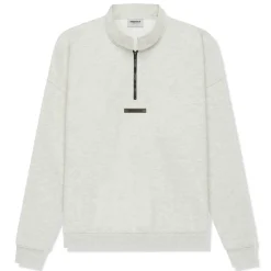 Fear Of God Essentials Light Heather Oatmeal Half-Zip Sweatshirt< Sweatshirts & Hoodies