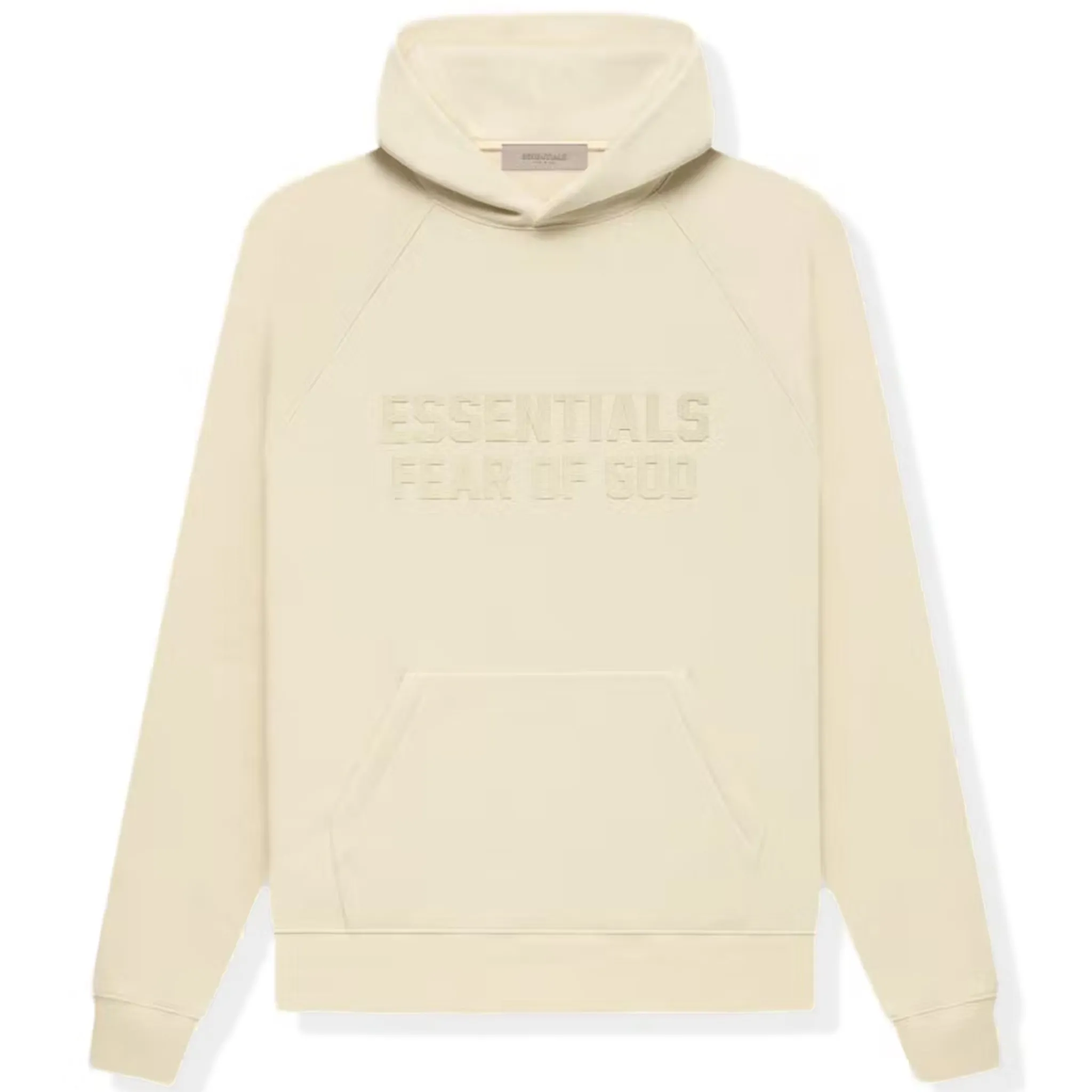 Fear Of God Essentials Logo Flocked Egg Shell Hoodie< Sweatshirts & Hoodies