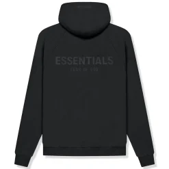 Fear Of God Essentials Reverse Logo Black Hoodie (SS21)< Sweatshirts & Hoodies