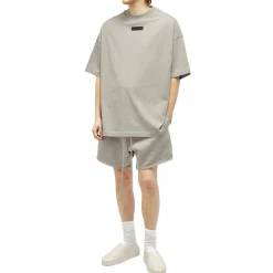 Fear Of God Essentials SS Dark Heather Oatmeal T Shirt (FW23)< Matching Sets|T-shirts