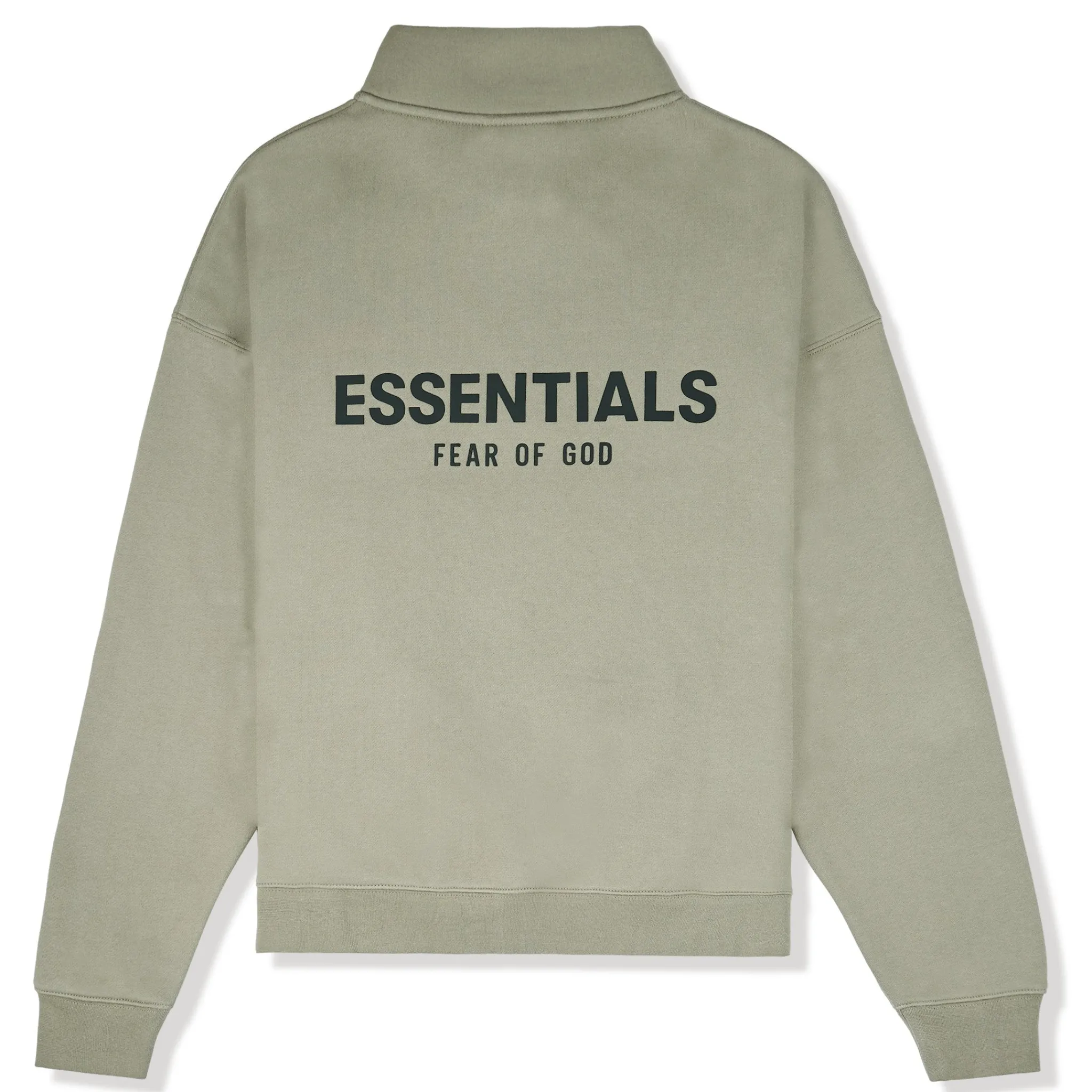 Fear Of God Essentials Taupe Reverse Logo Half Zip Sweatshirt (SS21)< Sweatshirts & Hoodies