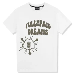Fully Paid Dreams White Khaki Oversized T Shirt< T-shirts