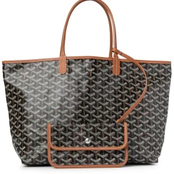 Goyard Saint Louis PM Tote Bag Black Tan< Bags