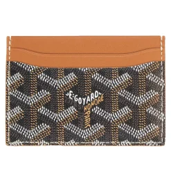Goyard Saint Sulpice Black/Tan Card Holder< Wallets & Card Holders