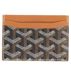 Goyard Saint Sulpice Black/Tan Card Holder< Wallets & Card Holders