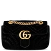 Gucci GG Marmont Velvet Black Small Shoulder Bag< Cross Body Bags|Bags