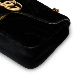Gucci GG Marmont Velvet Black Small Shoulder Bag< Cross Body Bags|Bags