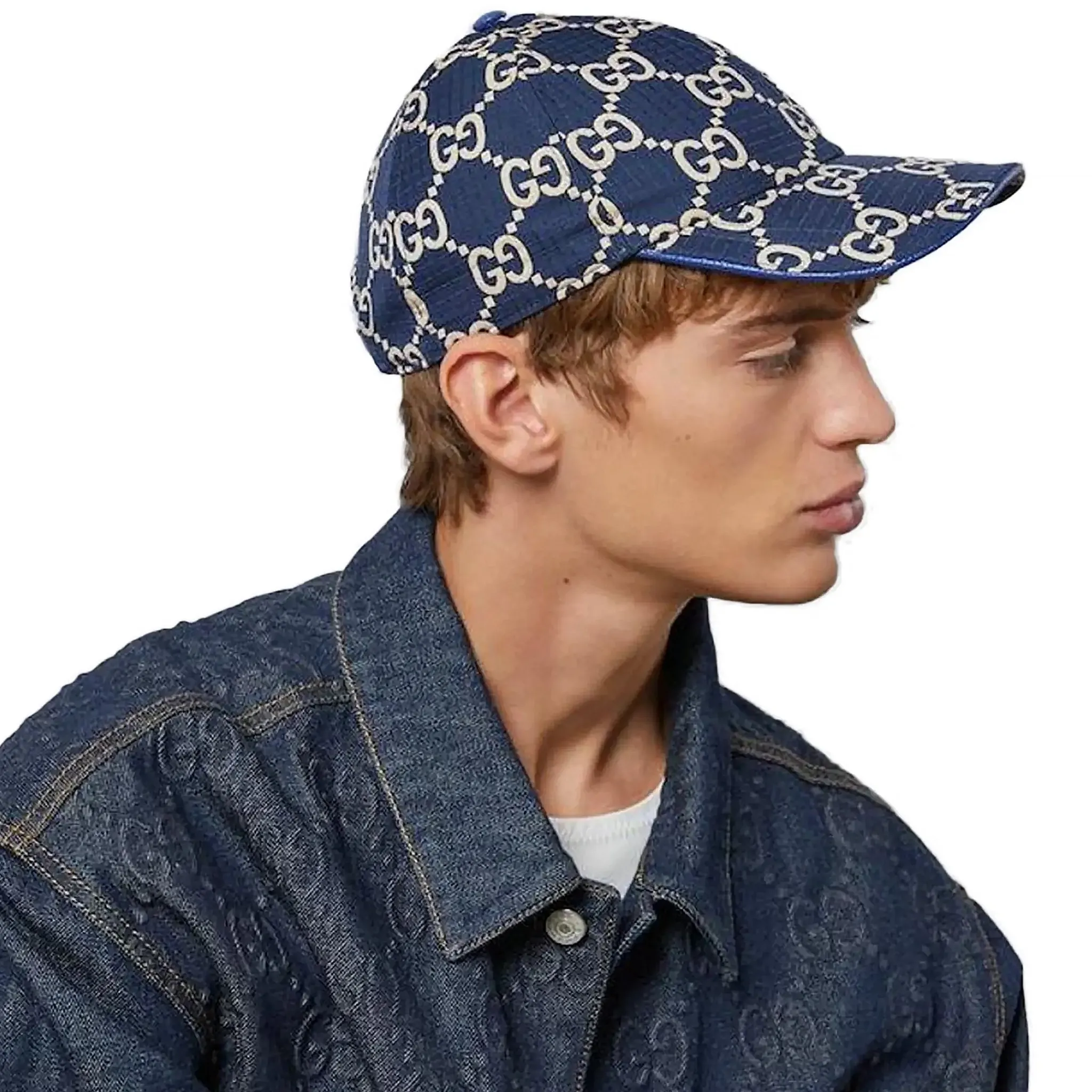 Gucci GG Ripstop Blue Baseball Cap< Hats & Caps