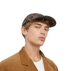 Gucci GG Ripstop Brown Baseball Cap< Hats & Caps