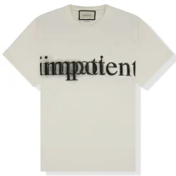 Gucci Impotent Impatient Cream T Shirt< T-shirts