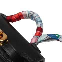 Hermès Paris Hermès Micro Kelly Twilly Black Leather Bag Charm Gold Hardware< Handbags|Bags