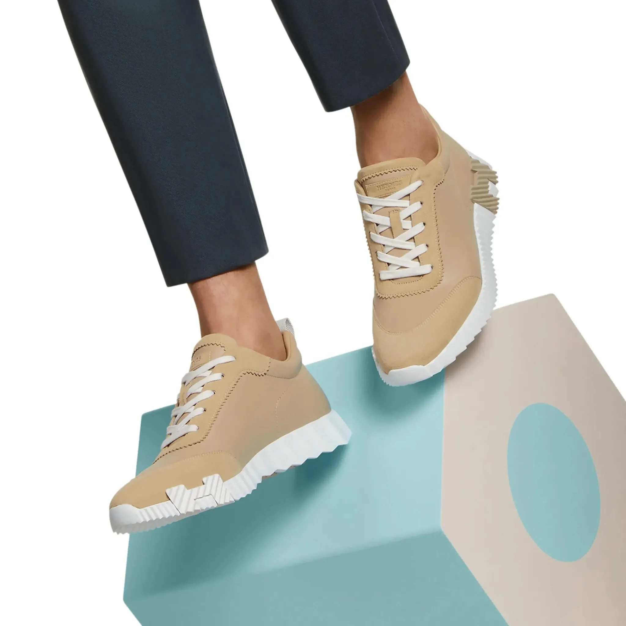 Hermès Paris Bouncing Sneaker Beige Lin< Designer Trainers