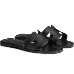 Hermès Paris Oran Black Sandal< Sandals & Slides
