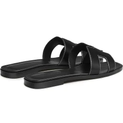 Hermès Paris Oran Black Sandal< Sandals & Slides