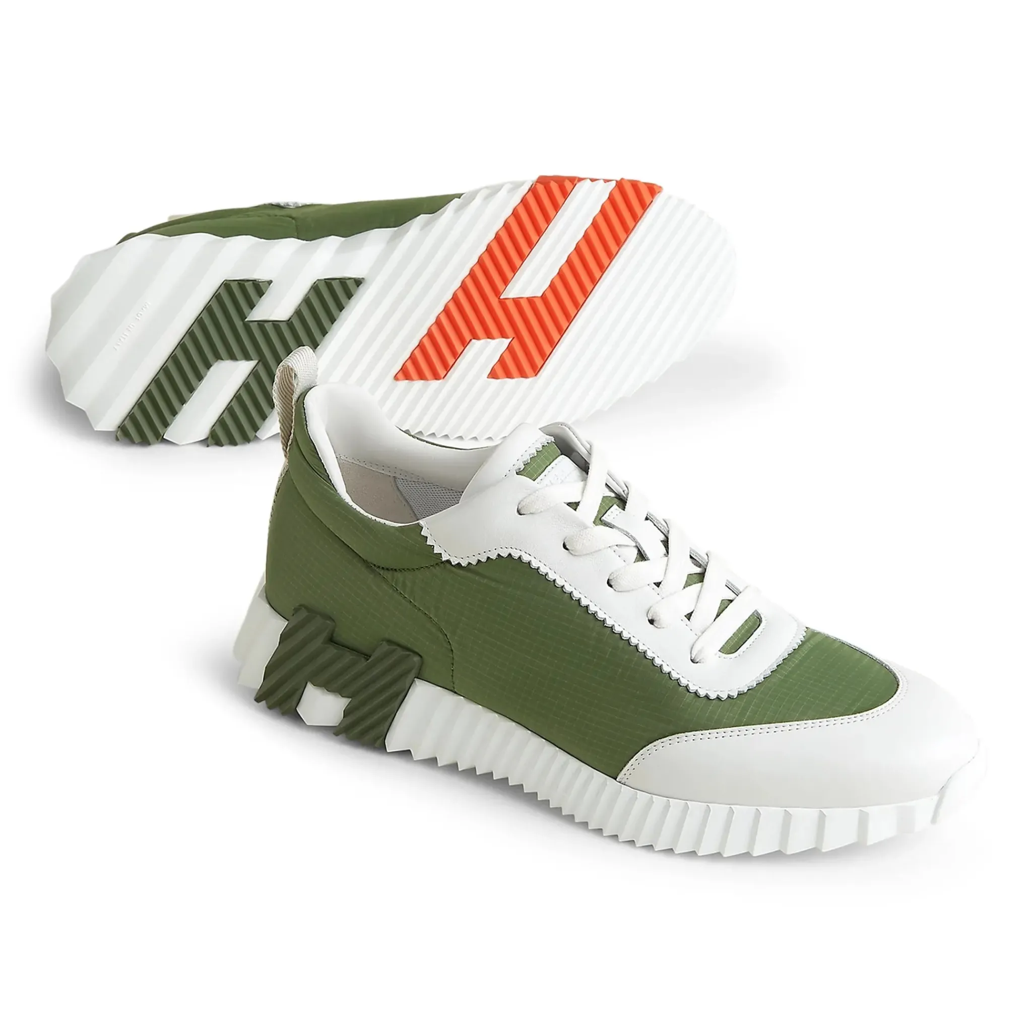 Hermès Paris Ripstop Bouncing Sneaker Matcha White< Designer Trainers