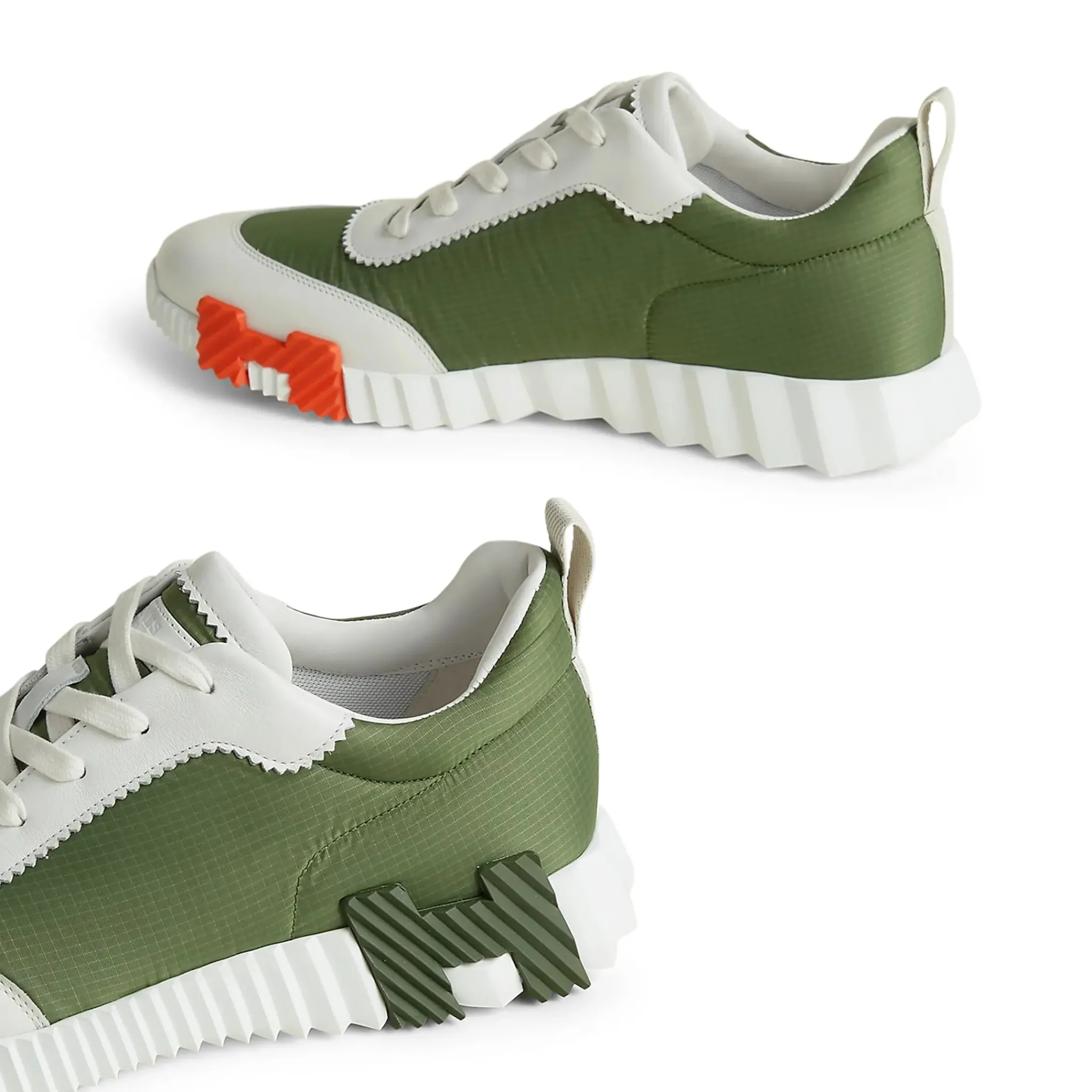 Hermès Paris Ripstop Bouncing Sneaker Matcha White< Designer Trainers