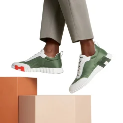 Hermès Paris Ripstop Bouncing Sneaker Matcha White< Designer Trainers