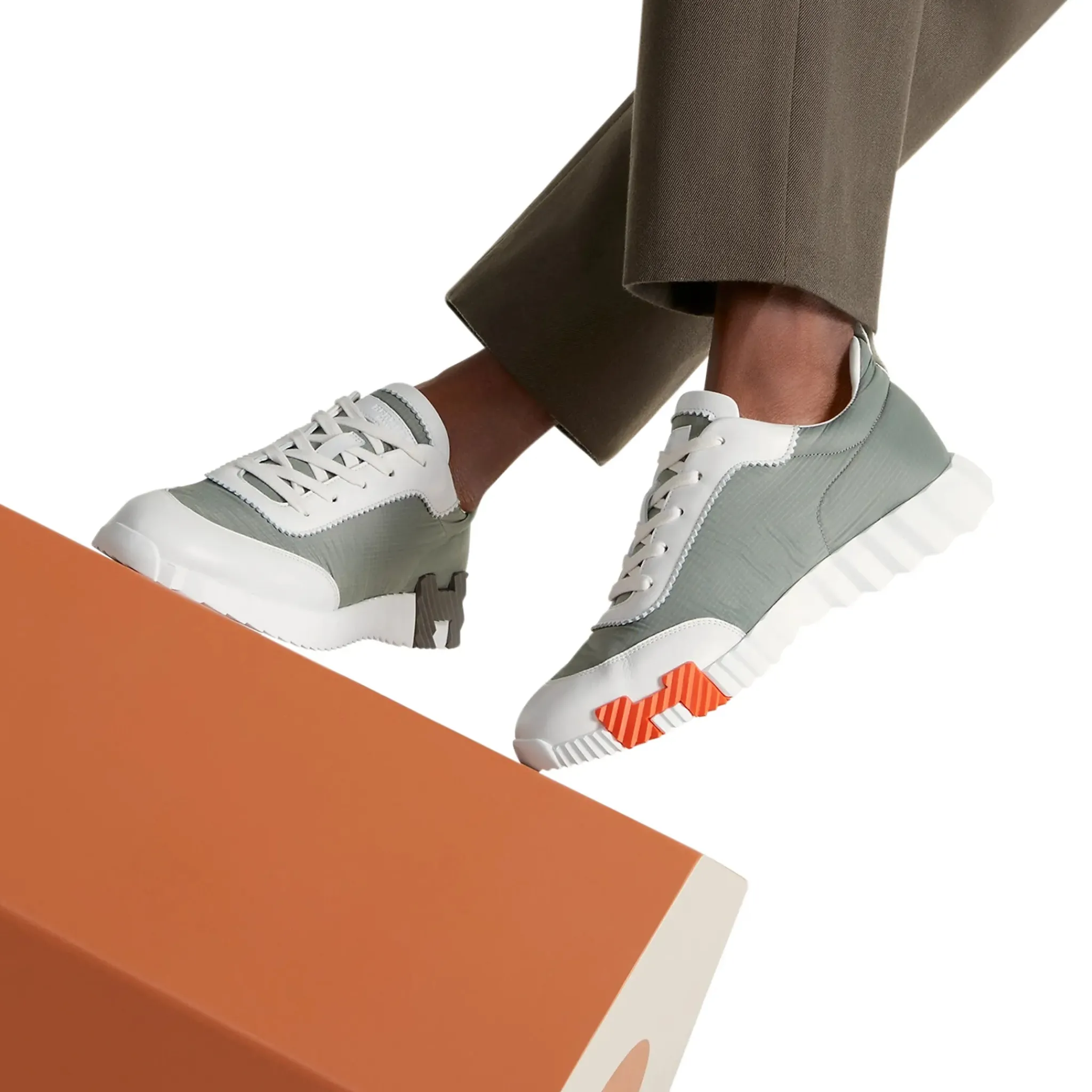 Hermès Paris Ripstop Bouncing Sneaker Grey White< Designer Trainers
