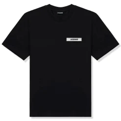 Jacquemus Grosgrain Brand Logo Tab Black T Shirt< T-shirts