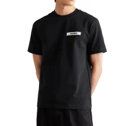 Jacquemus Grosgrain Brand Logo Tab Black T Shirt< T-shirts