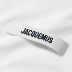 Jacquemus Grosgrain Brand Logo Tab White T Shirt< T-shirts
