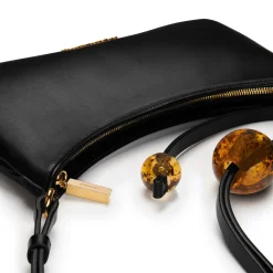 Jacquemus Le Bisou Perle Black Shoulder Bag< Bags