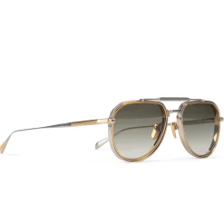 Jacques Marie Mage Eyewear Jacques Marie Mage Commander Silver Gold Green Sunglasses< Sunglasses