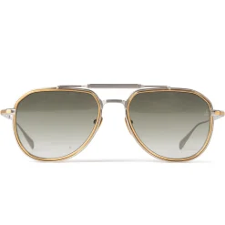Jacques Marie Mage Eyewear Jacques Marie Mage Commander Silver Gold Green Sunglasses< Sunglasses