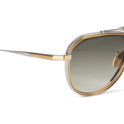 Jacques Marie Mage Eyewear Jacques Marie Mage Commander Silver Gold Green Sunglasses< Sunglasses