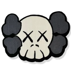 Project Crepslocker Kaws Custom Handmade Grey White Rug< Rugs & Mats|Designer Home Accessories