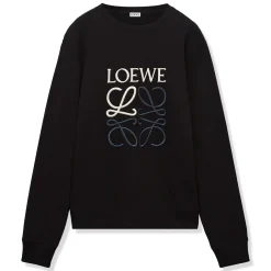 Loewe Anagram Cotton Black Sweatshirt< Sweatshirts & Hoodies