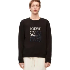 Loewe Anagram Cotton Black Sweatshirt< Sweatshirts & Hoodies