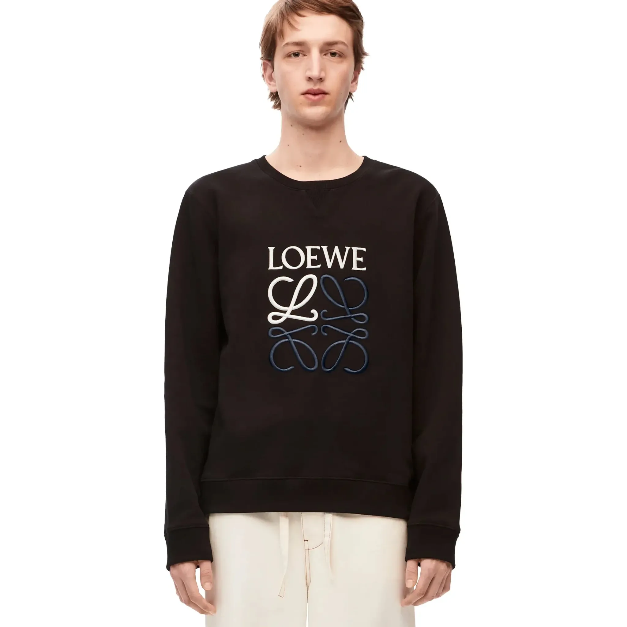 Loewe Anagram Cotton Black Sweatshirt< Sweatshirts & Hoodies