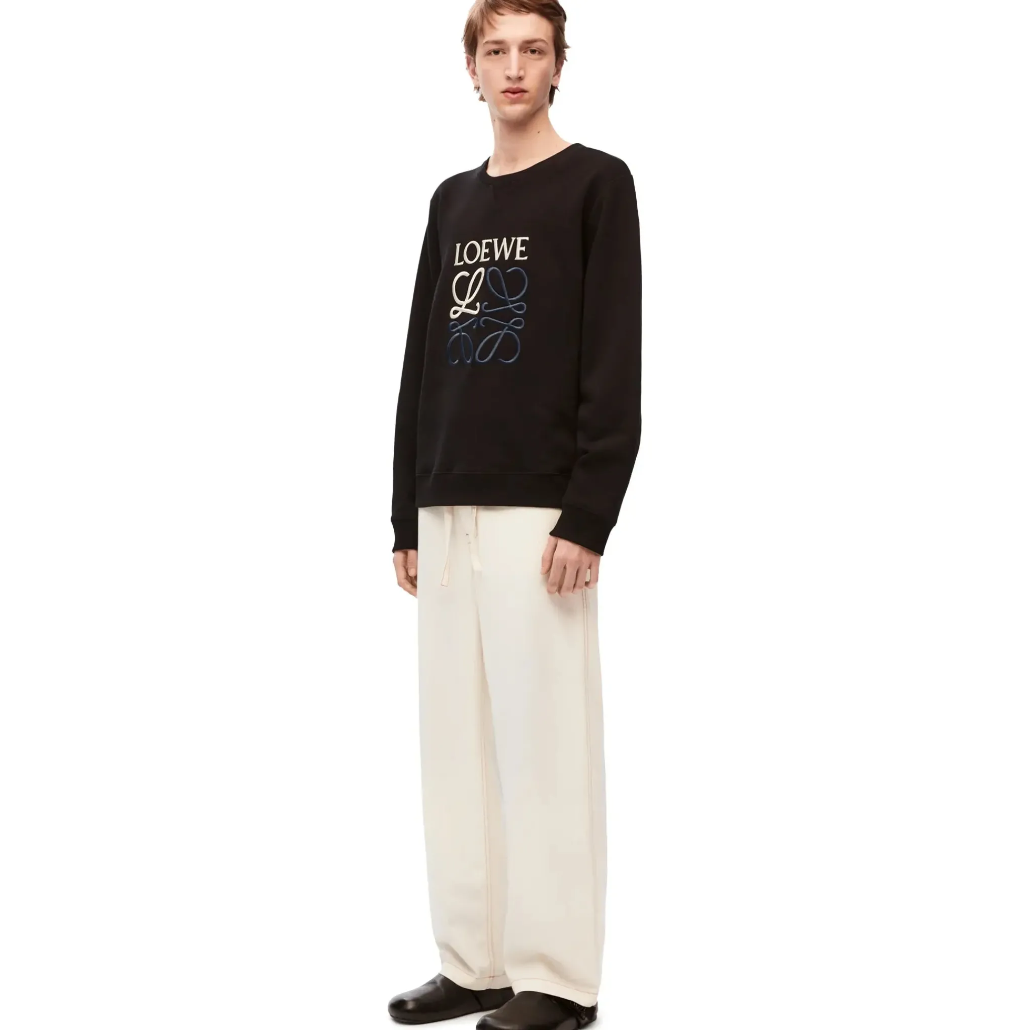 Loewe Anagram Cotton Black Sweatshirt< Sweatshirts & Hoodies