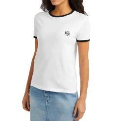 Loewe Anagram Embroidered White Black T Shirt< T-shirts