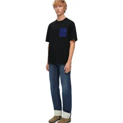 Loewe Anagram Fake Pocket Black Blue T Shirt< T-shirts