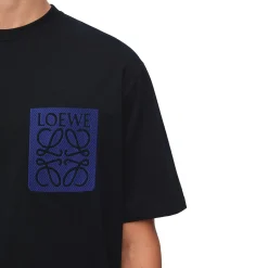 Loewe Anagram Fake Pocket Black Blue T Shirt< T-shirts