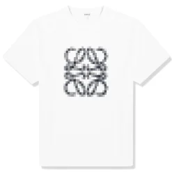 Loewe Anagram Pixelated White T Shirt< T-shirts