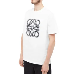 Loewe Anagram Pixelated White T Shirt< T-shirts