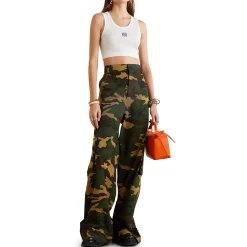 Loewe Cropped Anagram Cotton Tank Top White< T-shirts