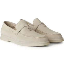 Loro Piana Summer Charms Walk Suede Goatskin Powder Pearl Loafers< Designer Trainers