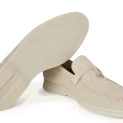 Loro Piana Summer Charms Walk Suede Goatskin Powder Pearl Loafers< Designer Trainers